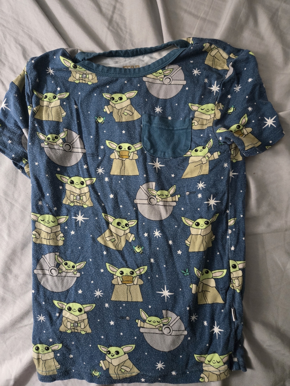 Little Sleepies Blue Grogu All-Over Print Short Sleeve Tee